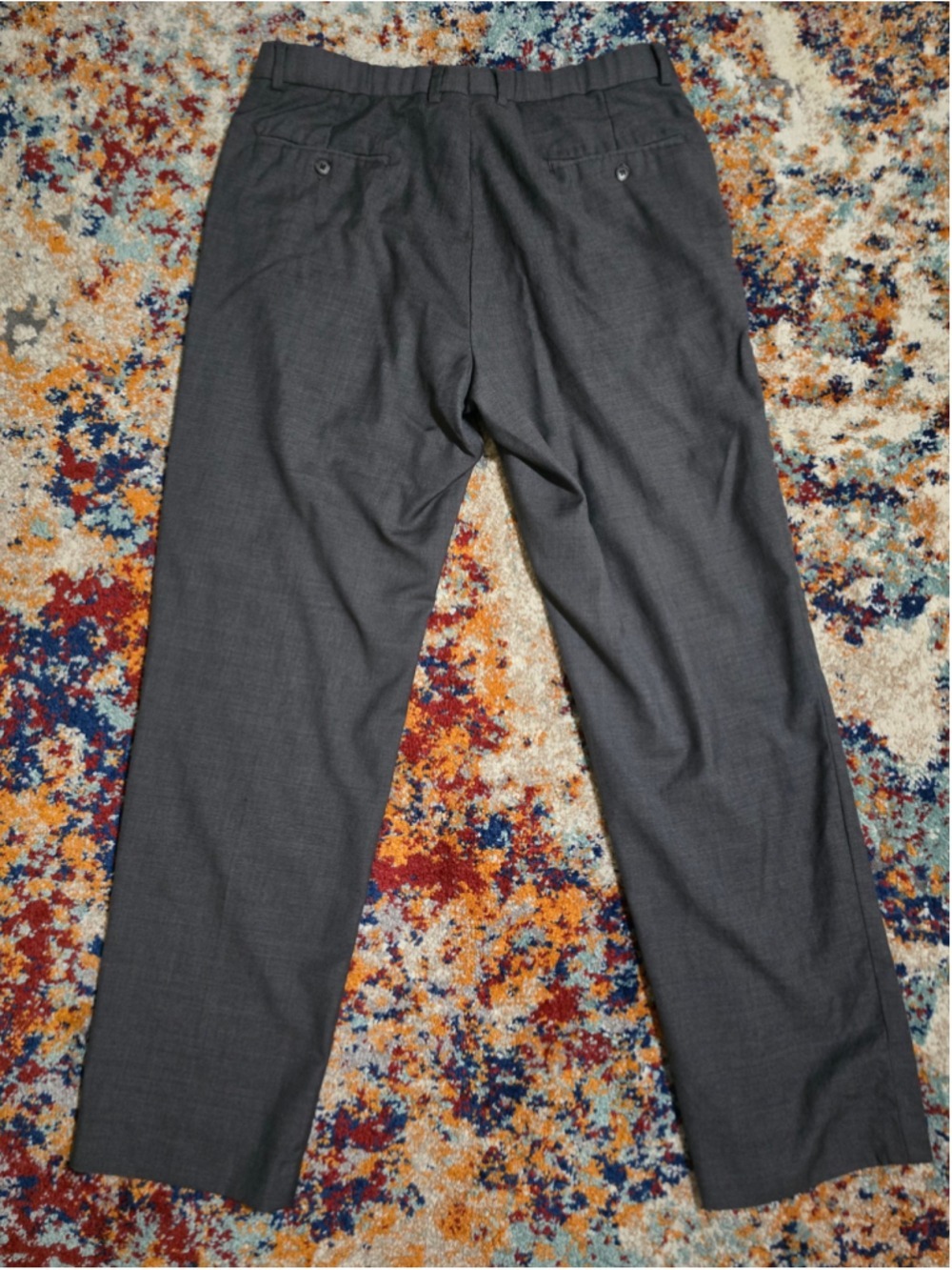Zignone Super 110s Italian Wool Suit Trousers Gray Men's 36R USA Union Made - Picture 9 of 11